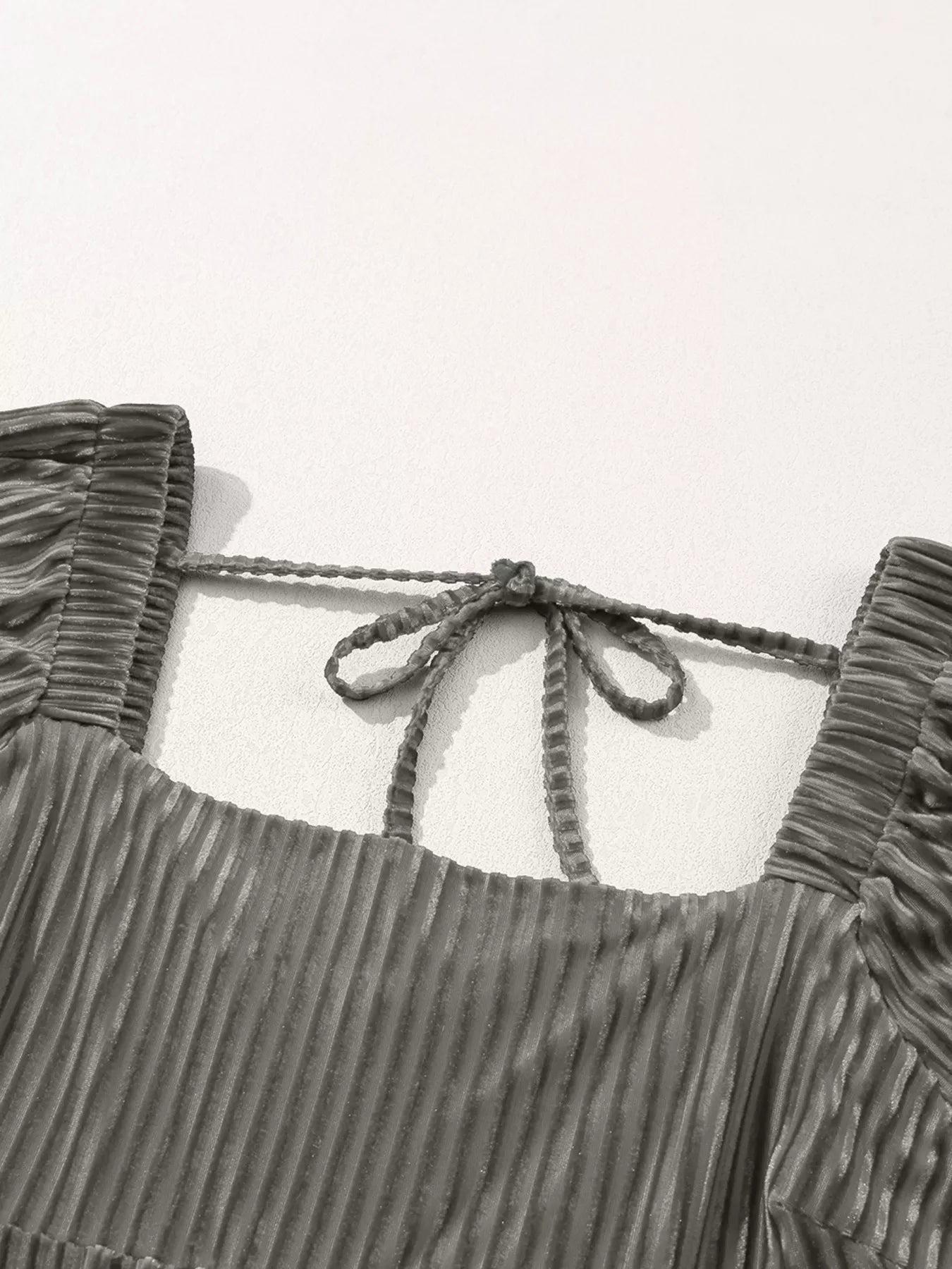 Tie Back Square Neck Velvet Babydoll Dress - MAD RUFFI