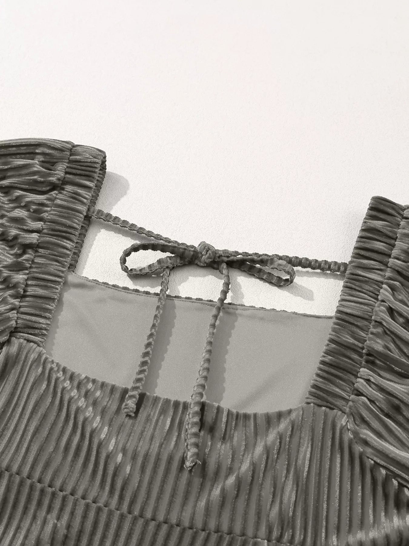 Tie Back Square Neck Velvet Babydoll Dress - MAD RUFFI