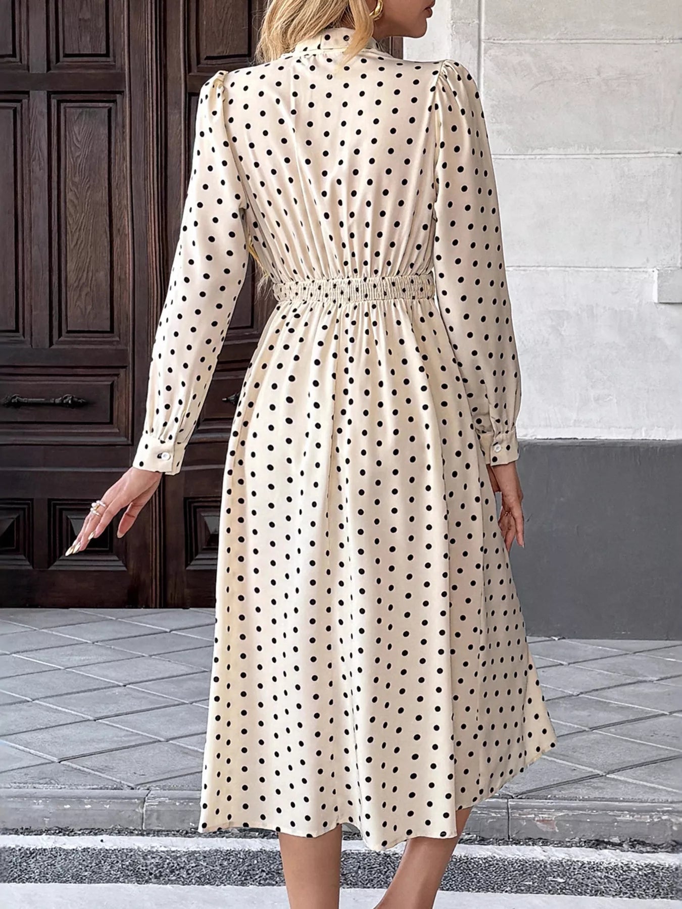 Tie Front Polka Dot Dress - MAD RUFFI