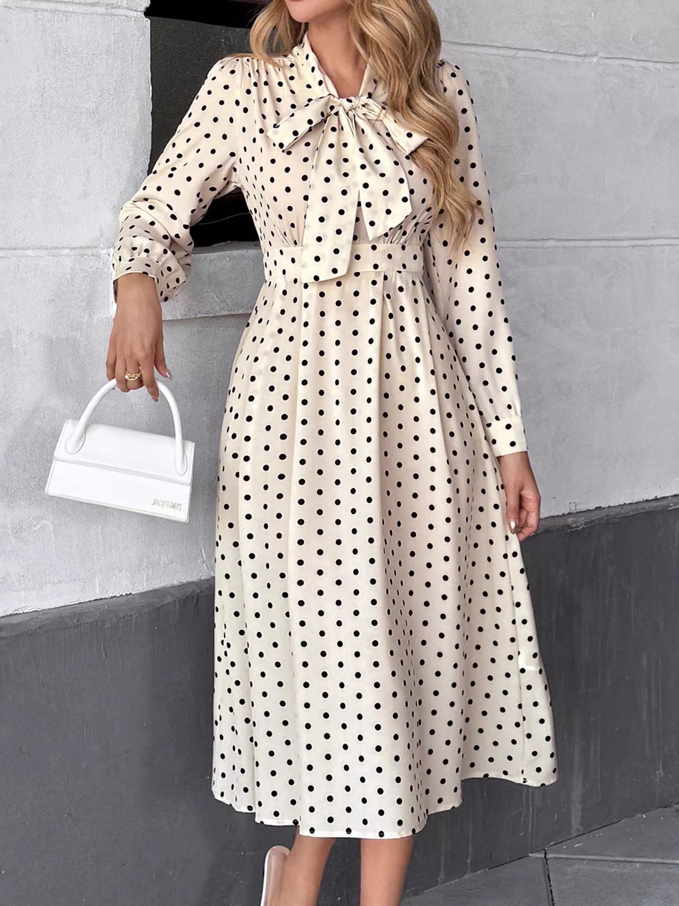 Tie Front Polka Dot Dress - MAD RUFFI