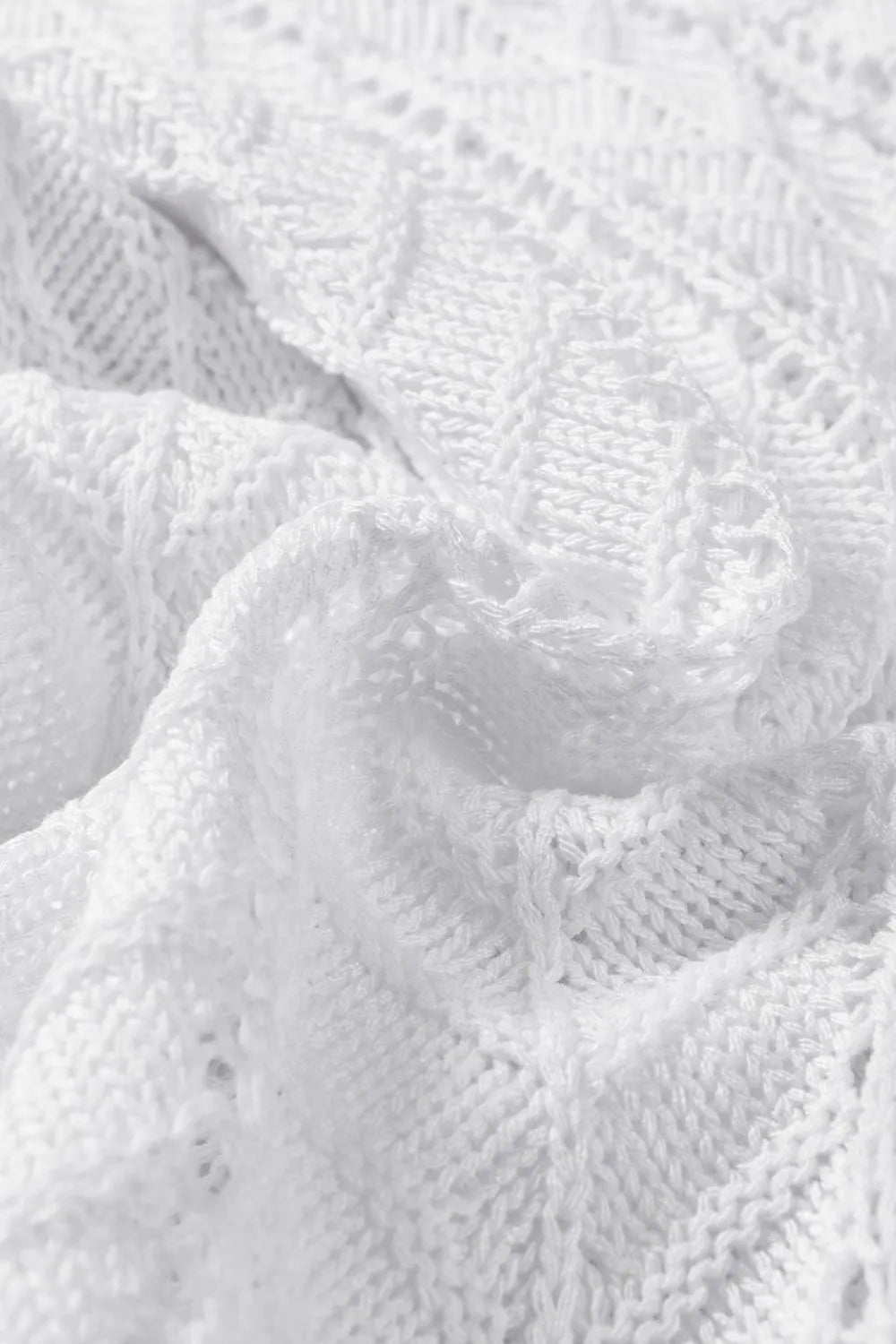 Tie Straps Wave Stripes Textured Eyelet Knitted Vest - MAD RUFFI