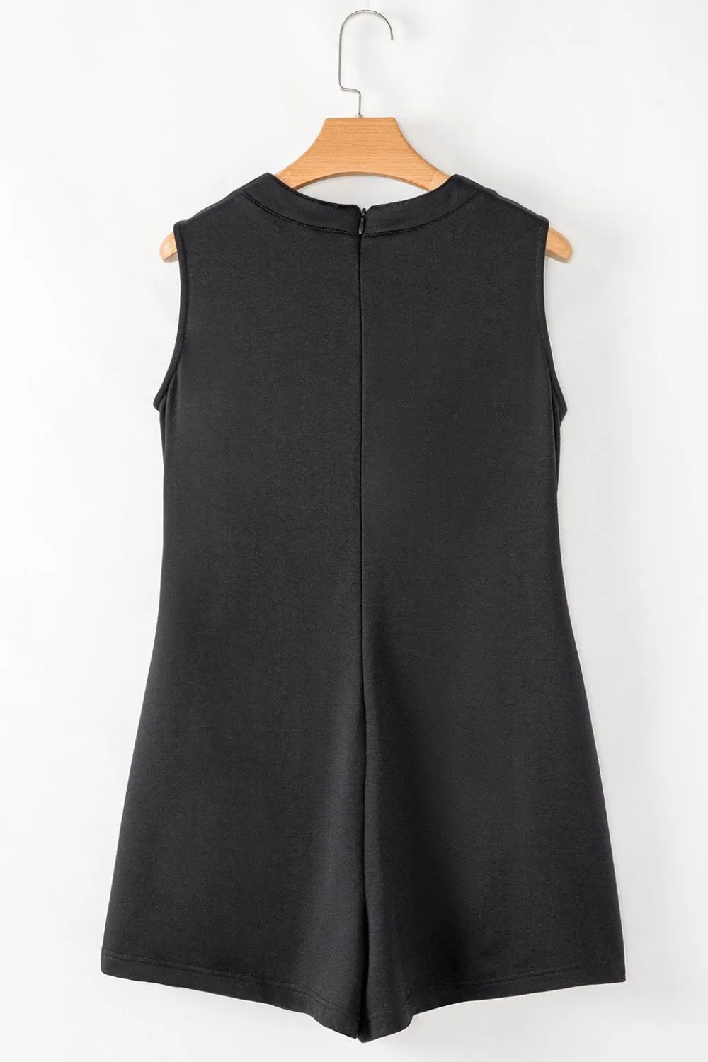 Tie V Neck Pintuck Sleeveless Loose Romper - MAD RUFFI