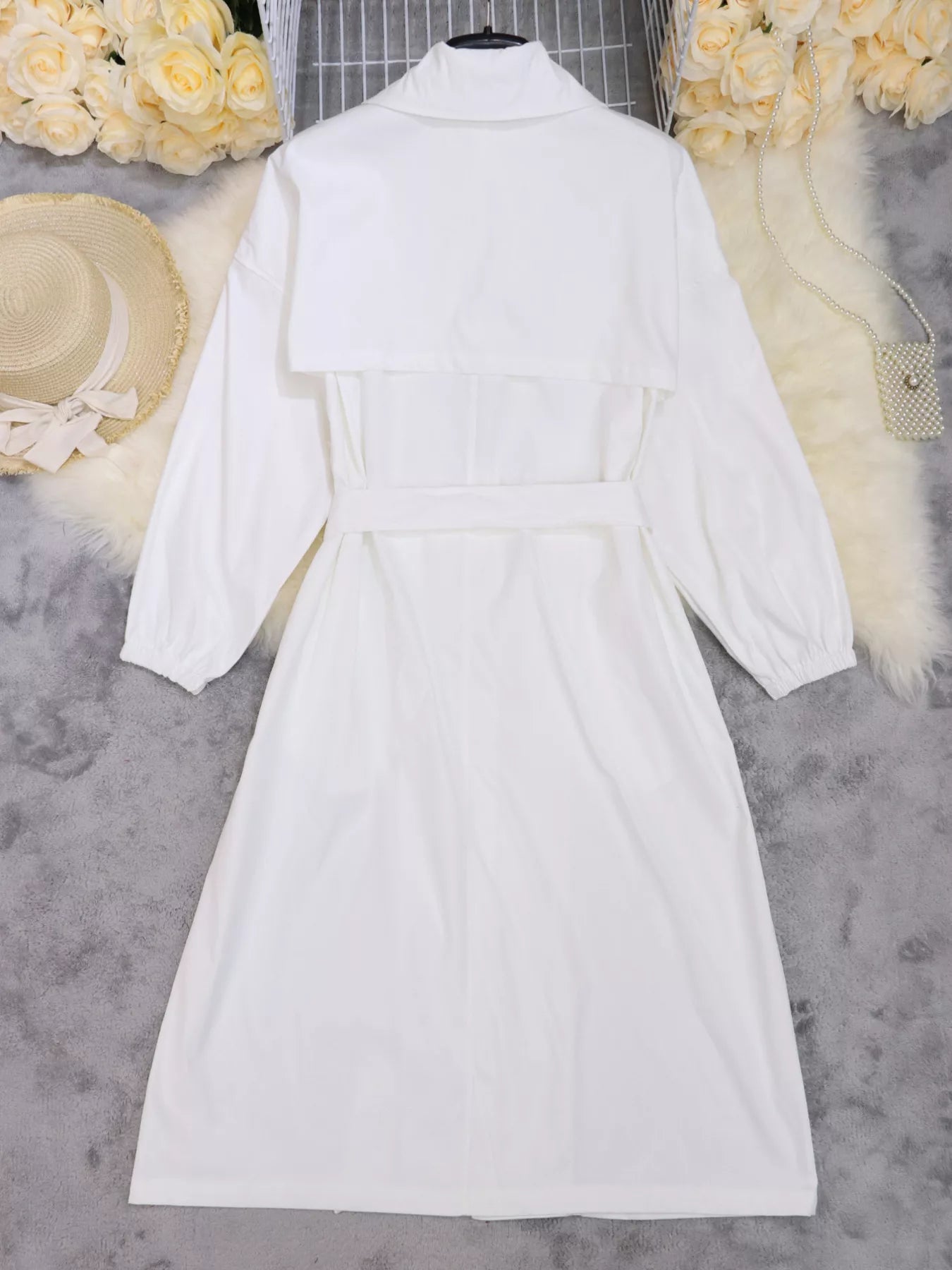 Tie Waist Midi Shirt Dress - MAD RUFFI