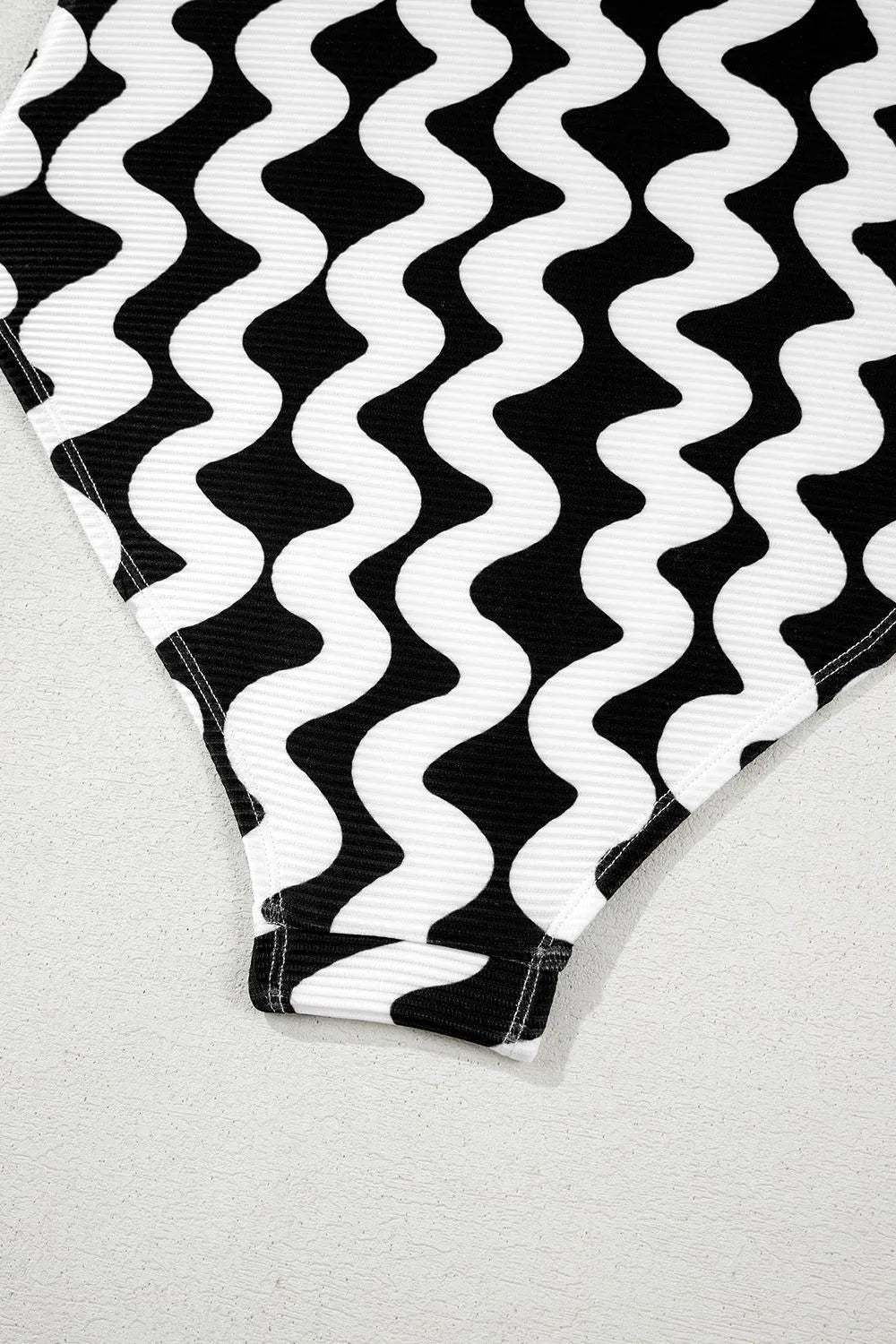 Tied Front Contrast Striped One - Piece Swimsuit - MAD RUFFI