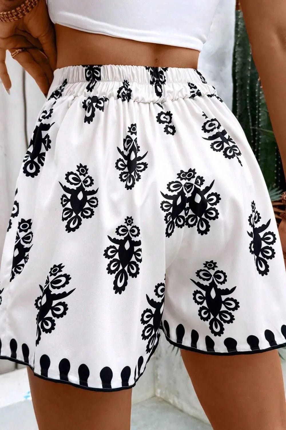 Tied Printed Shorts - MAD RUFFI