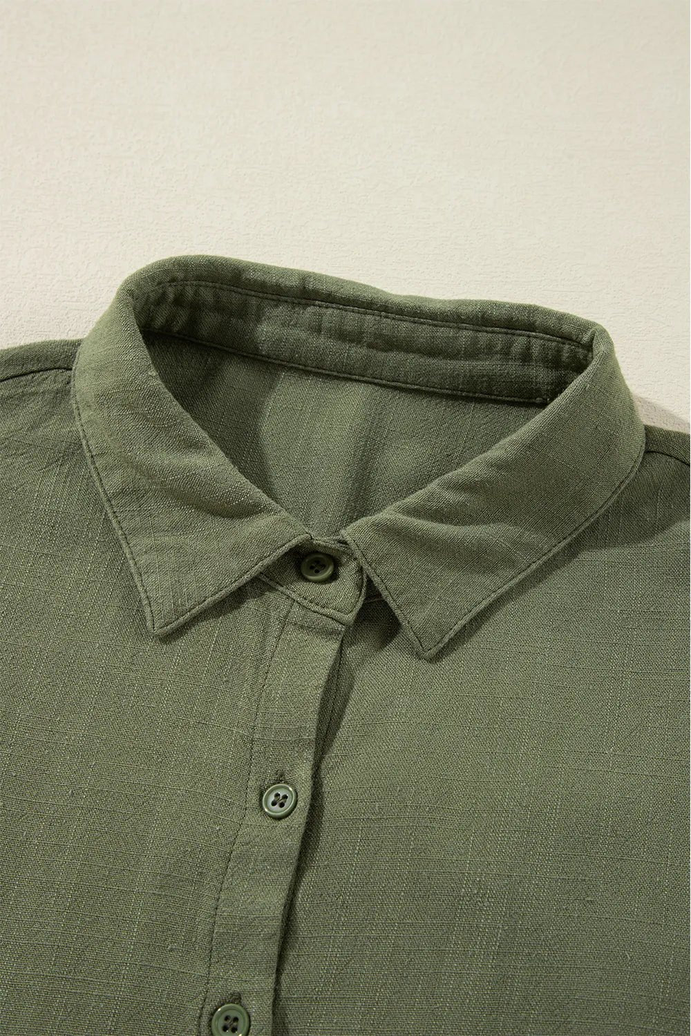 Tiered Collared Neck Balloon Sleeve Shirt Dress - MAD RUFFI