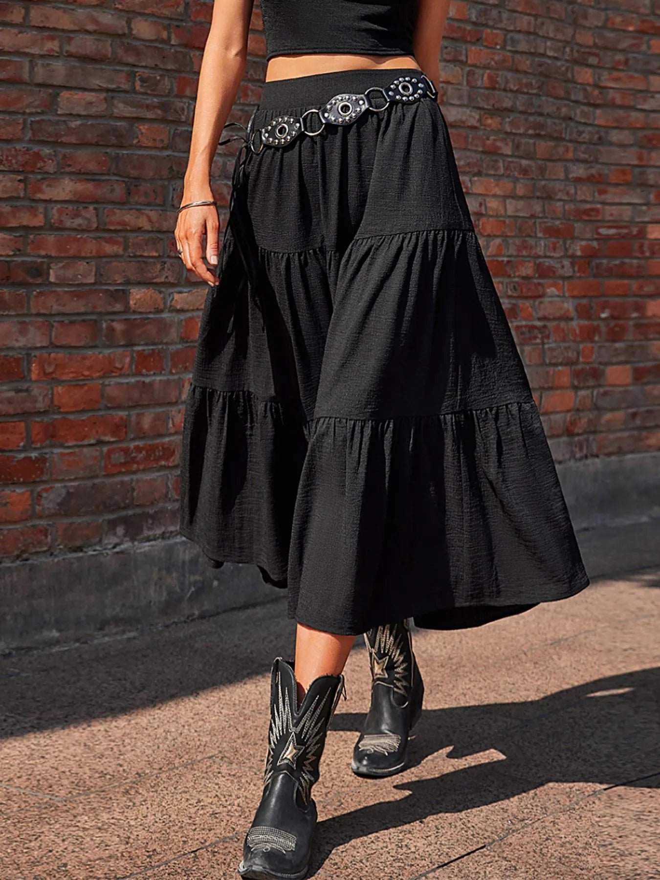 Tiered Midi Skirt - MAD RUFFI
