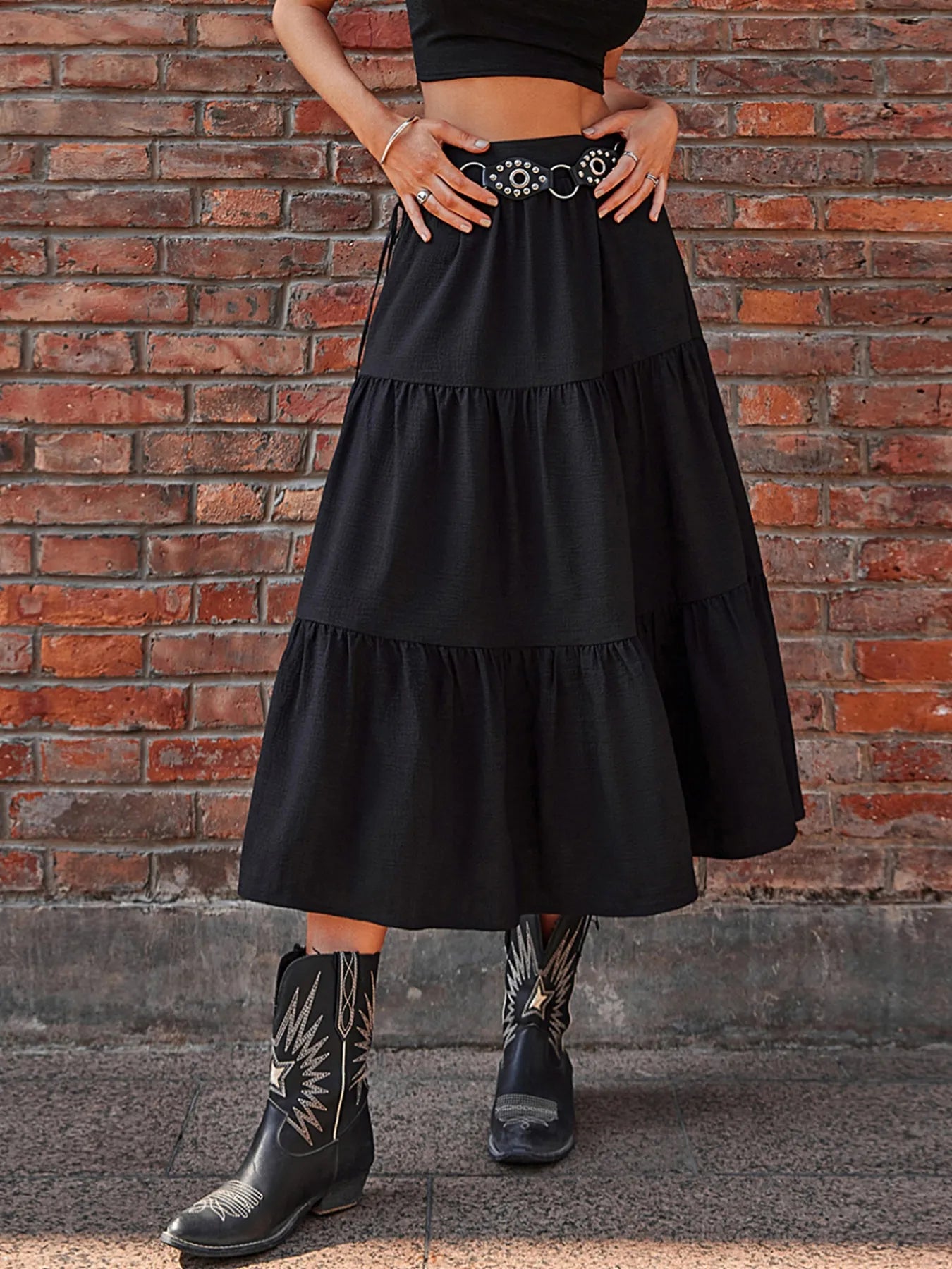 Tiered Midi Skirt - MAD RUFFI