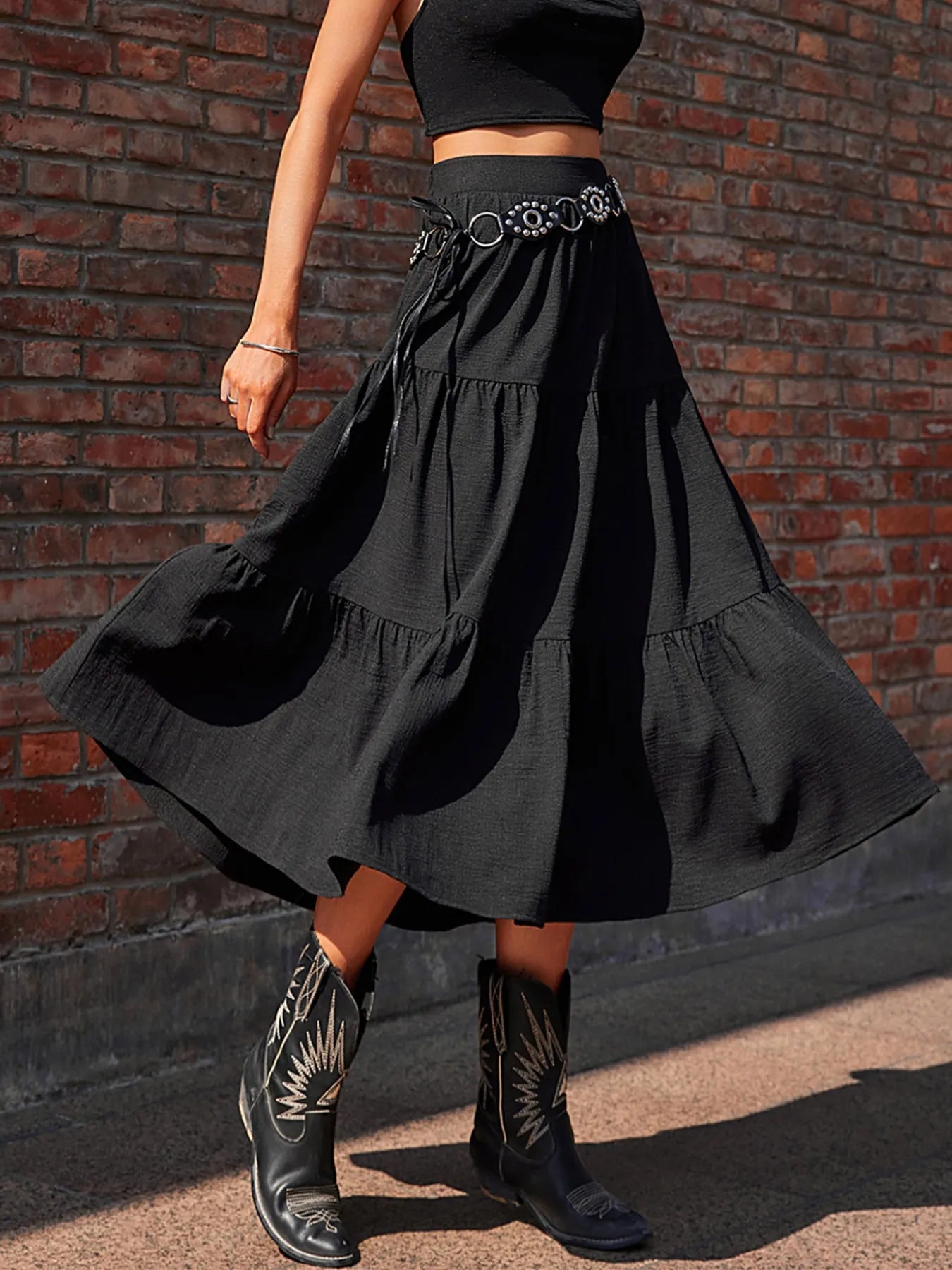 Tiered Midi Skirt - MAD RUFFI