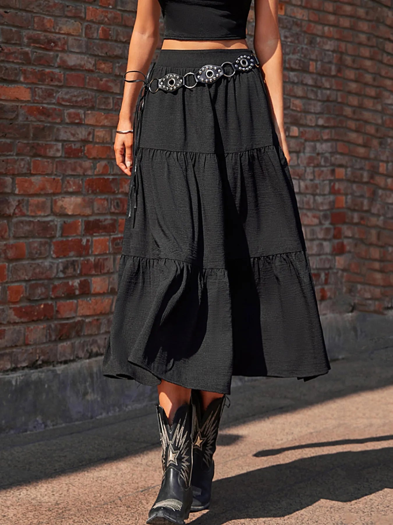 Tiered Midi Skirt - MAD RUFFI