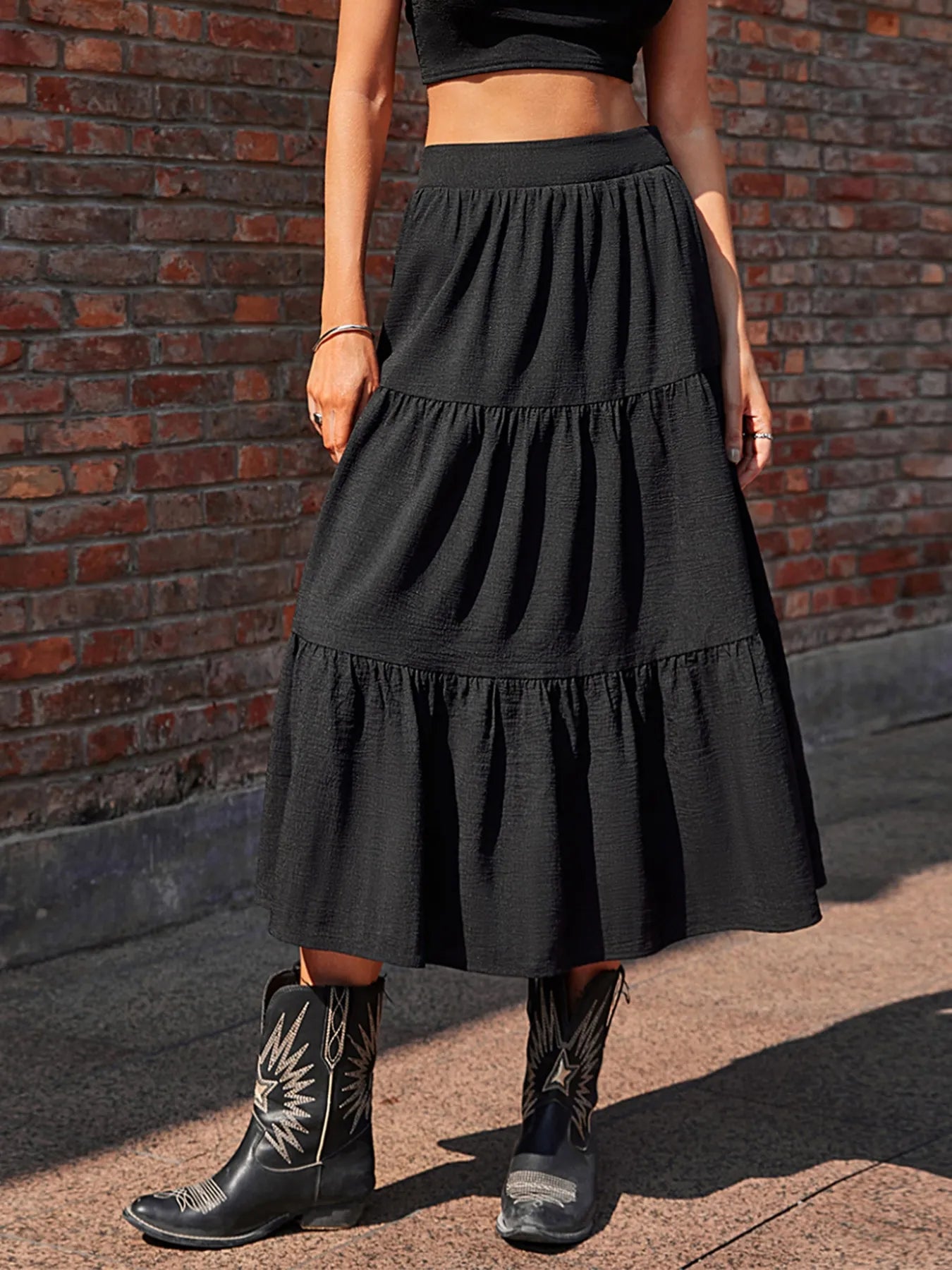 Tiered Midi Skirt - MAD RUFFI