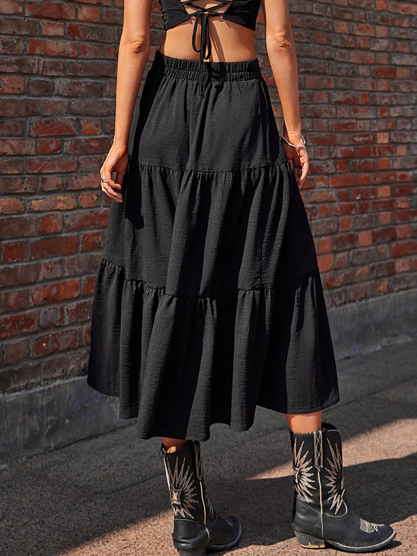 Tiered Midi Skirt - MAD RUFFI
