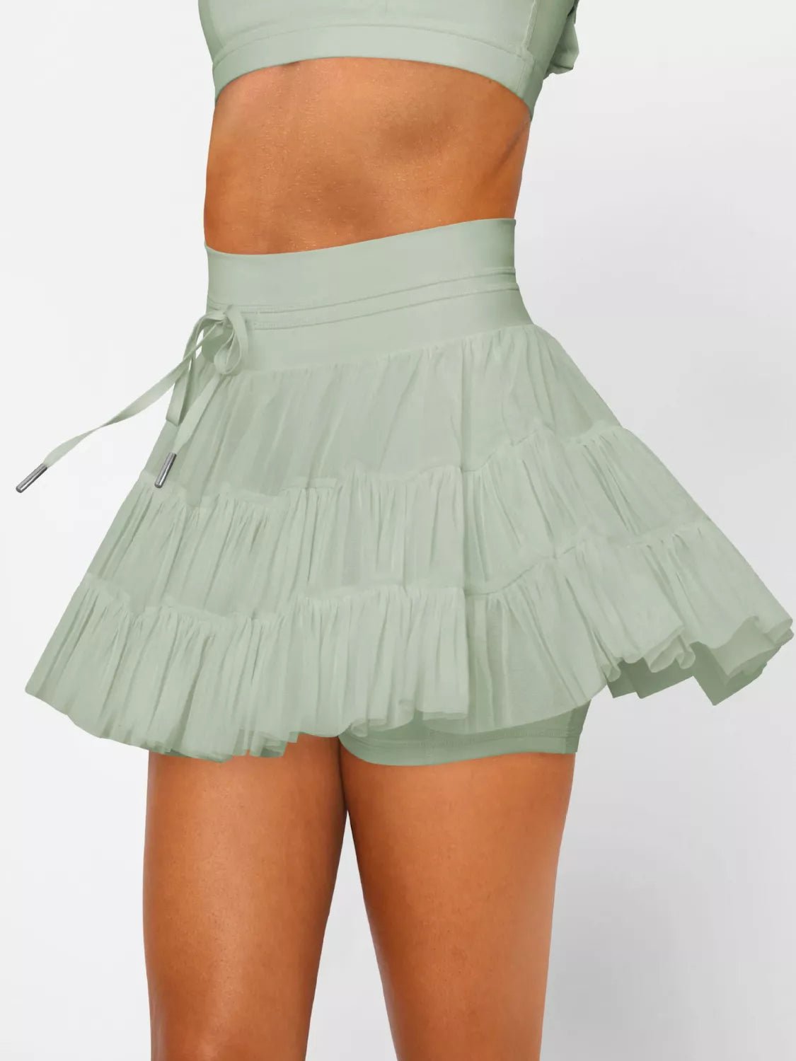 Tiered Skort with Drawstring - MAD RUFFI