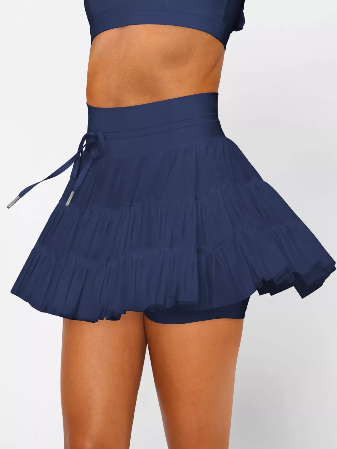 Tiered Skort with Drawstring - MAD RUFFI