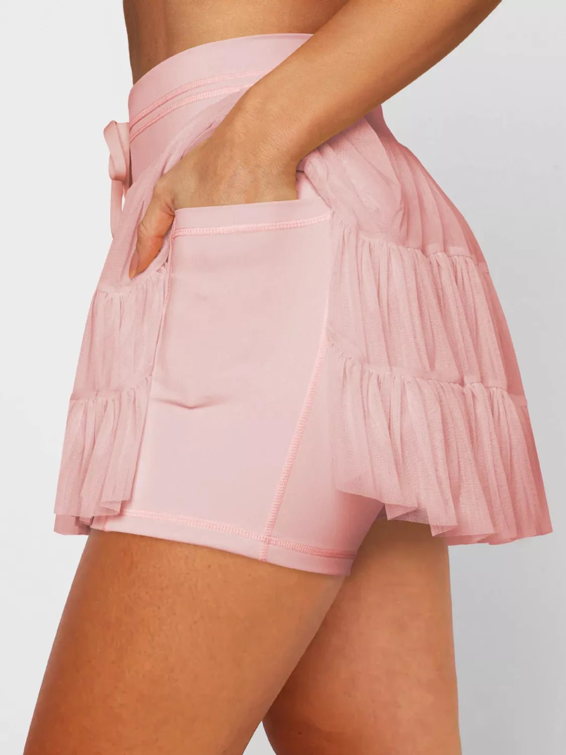 Tiered Skort with Drawstring - MAD RUFFI