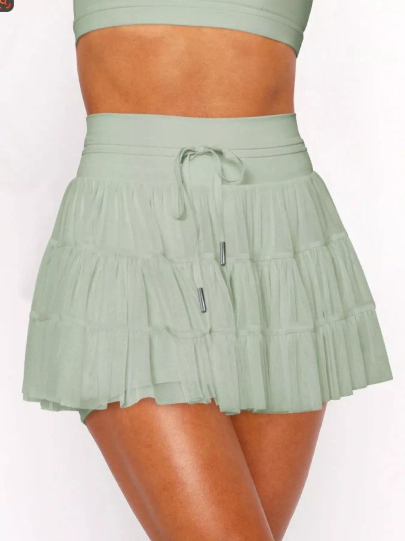 Tiered Skort with Drawstring - MAD RUFFI