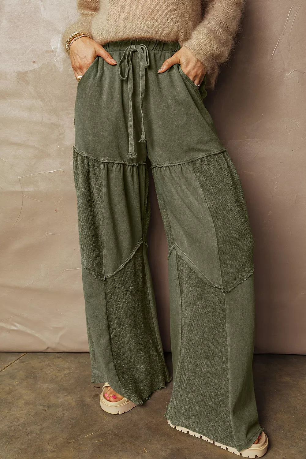 Tiered Wide Leg Pants - MAD RUFFI