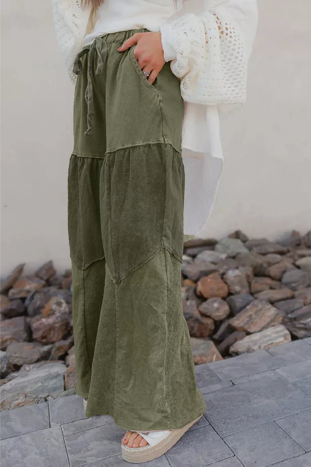 Tiered Wide Leg Pants - MAD RUFFI