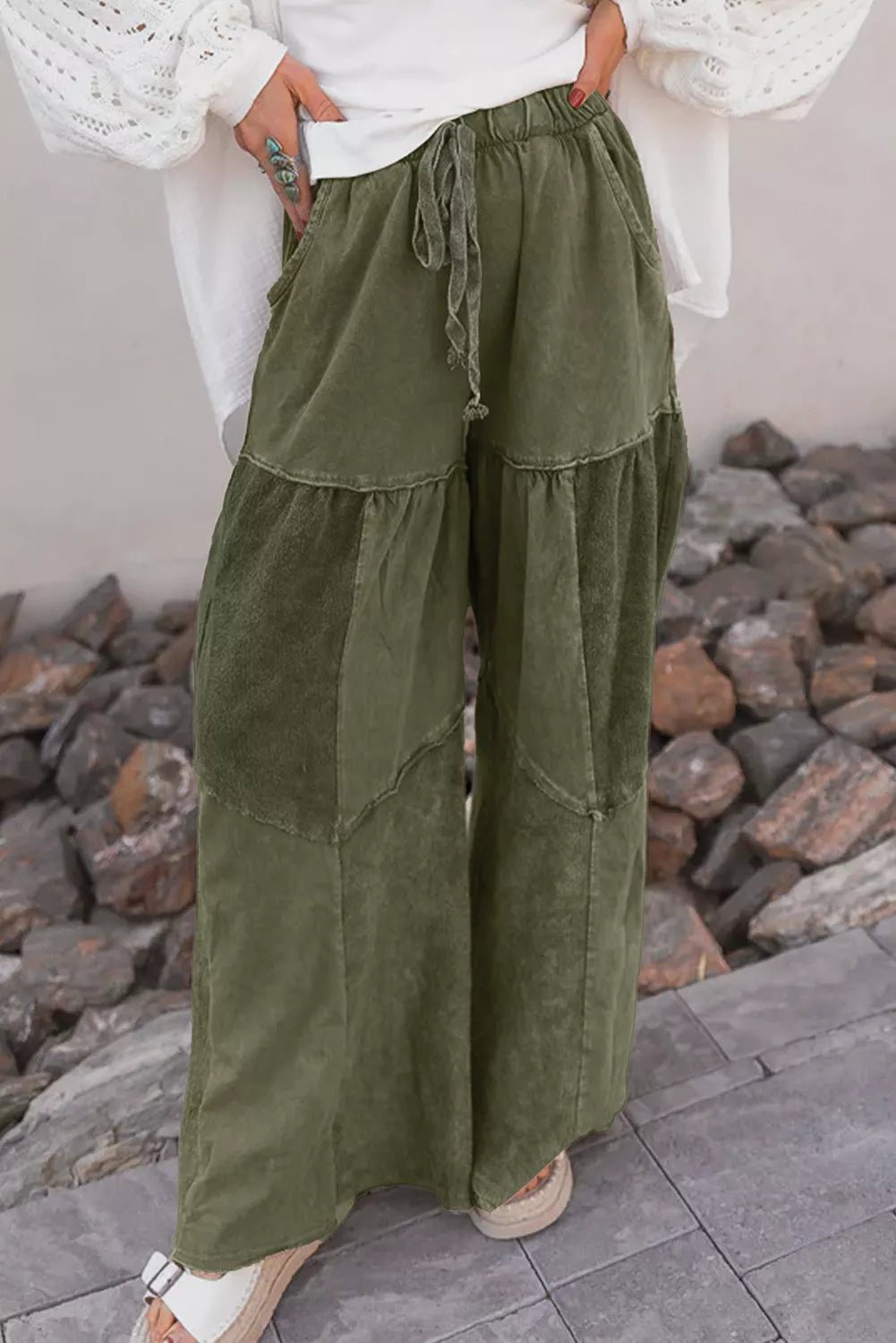 Tiered Wide Leg Pants - MAD RUFFI