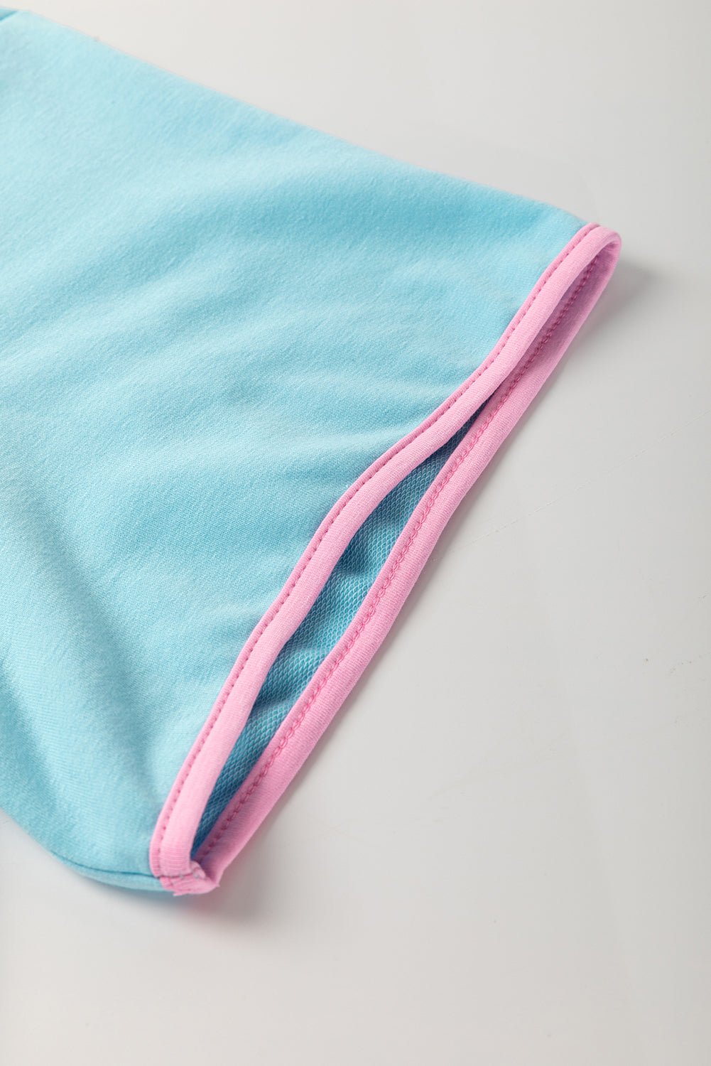 Turquoise Plus Size Contrast Trim T Shirt and Skort Two Piece Set - MAD RUFFI