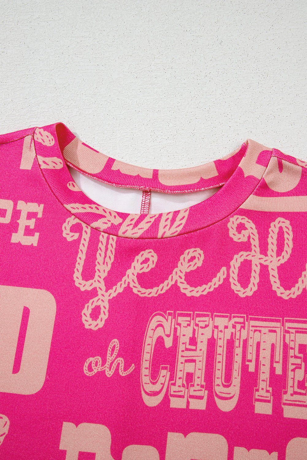 Turquoise Vintage Letter Print Graphic Loose Tee - MAD RUFFI