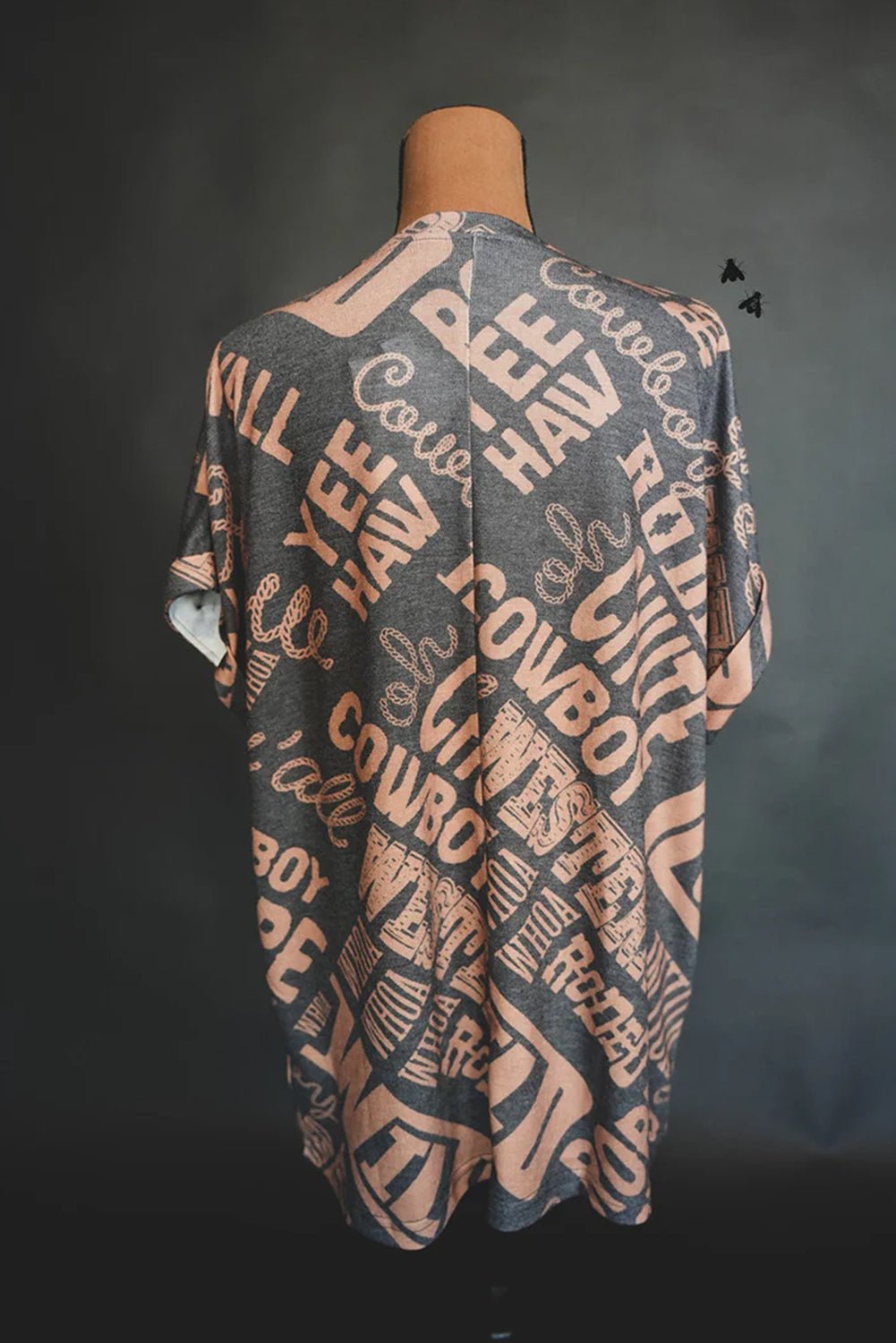 Turquoise Vintage Letter Print Graphic Loose Tee - MAD RUFFI