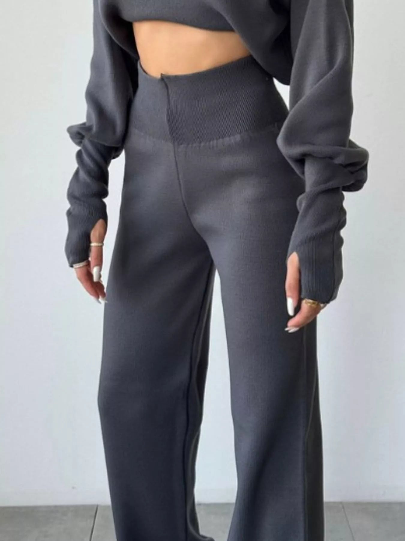 Turtleneck Long Sleeve Top & Pants Set - MAD RUFFI