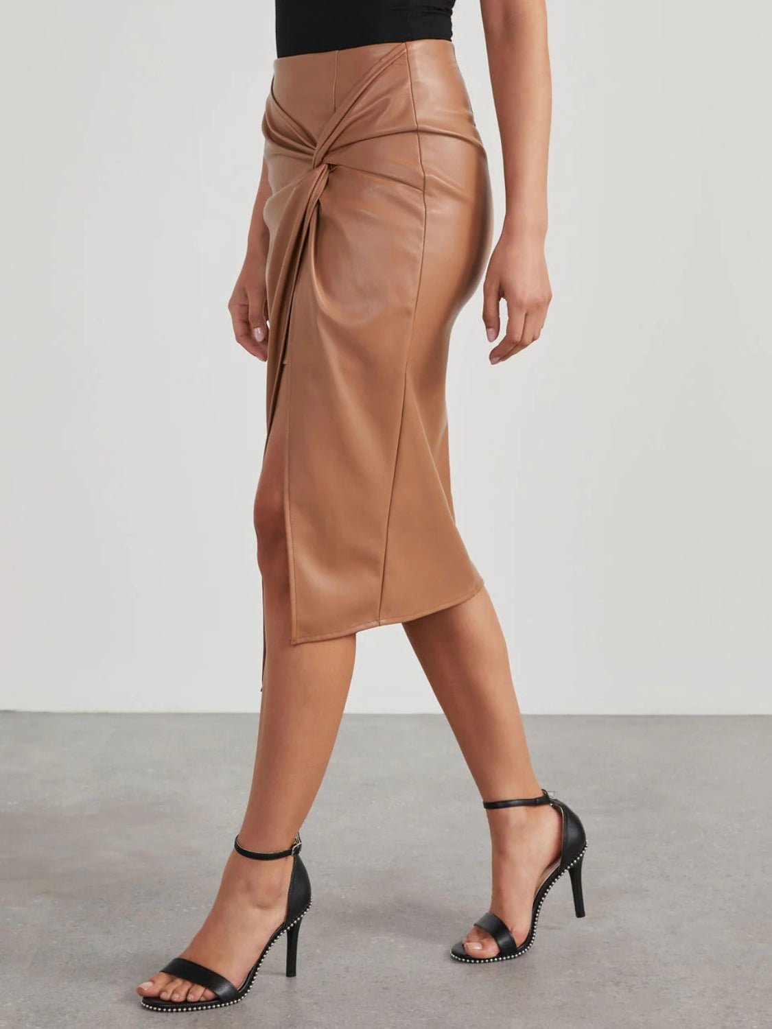 Twist Detail High Waist Skirt - MAD RUFFI