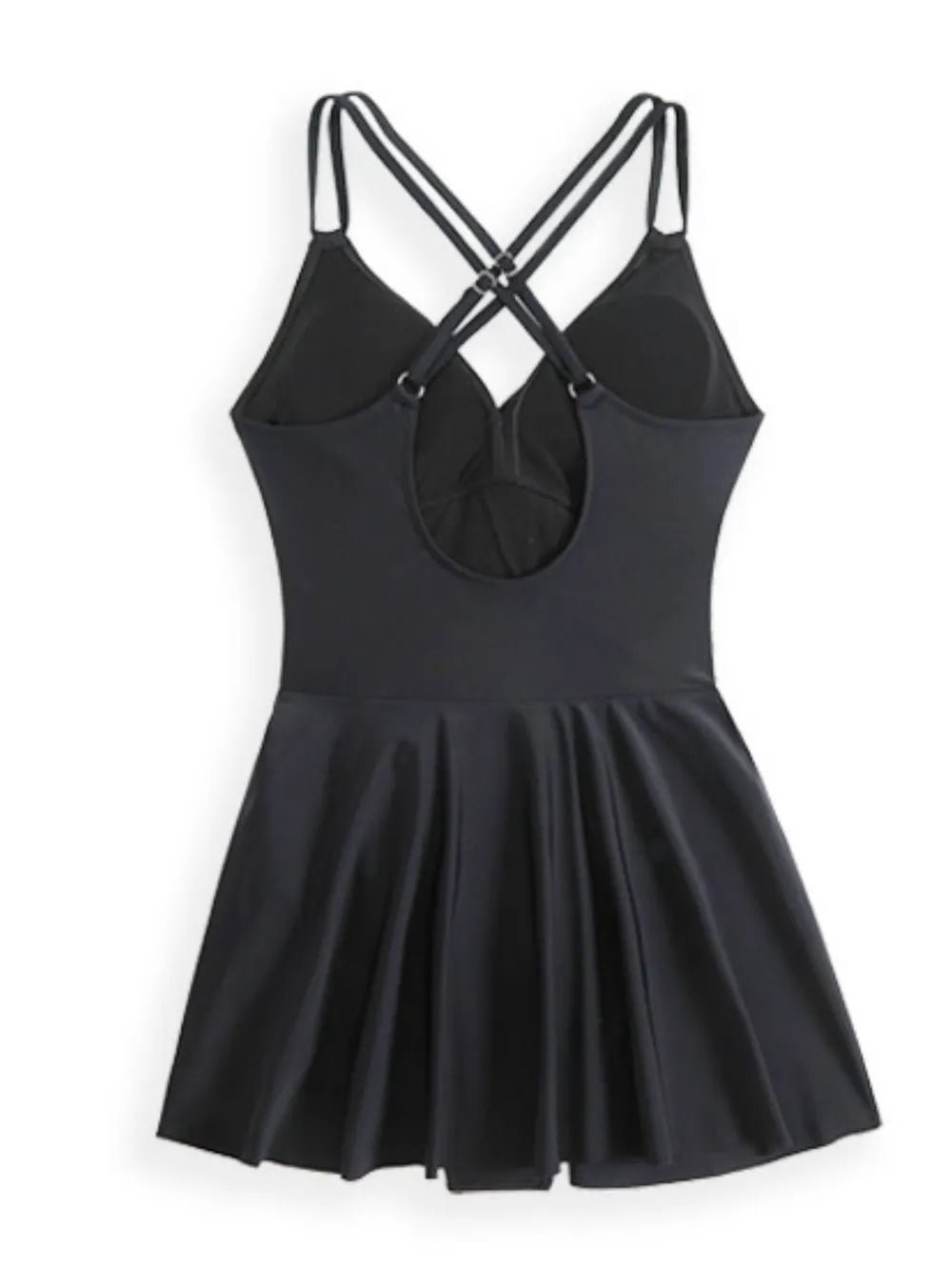 Twisted Front Crisscross Double Spaghetti Strap One - Piece Swimwear - MAD RUFFI