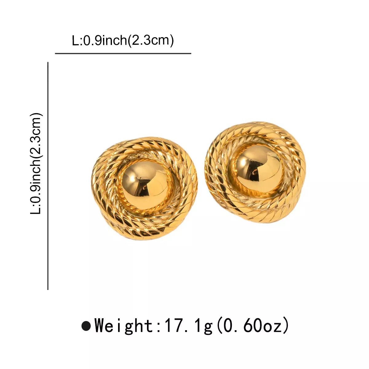 Twisted Rope Circle Stud Earrings - MAD RUFFI