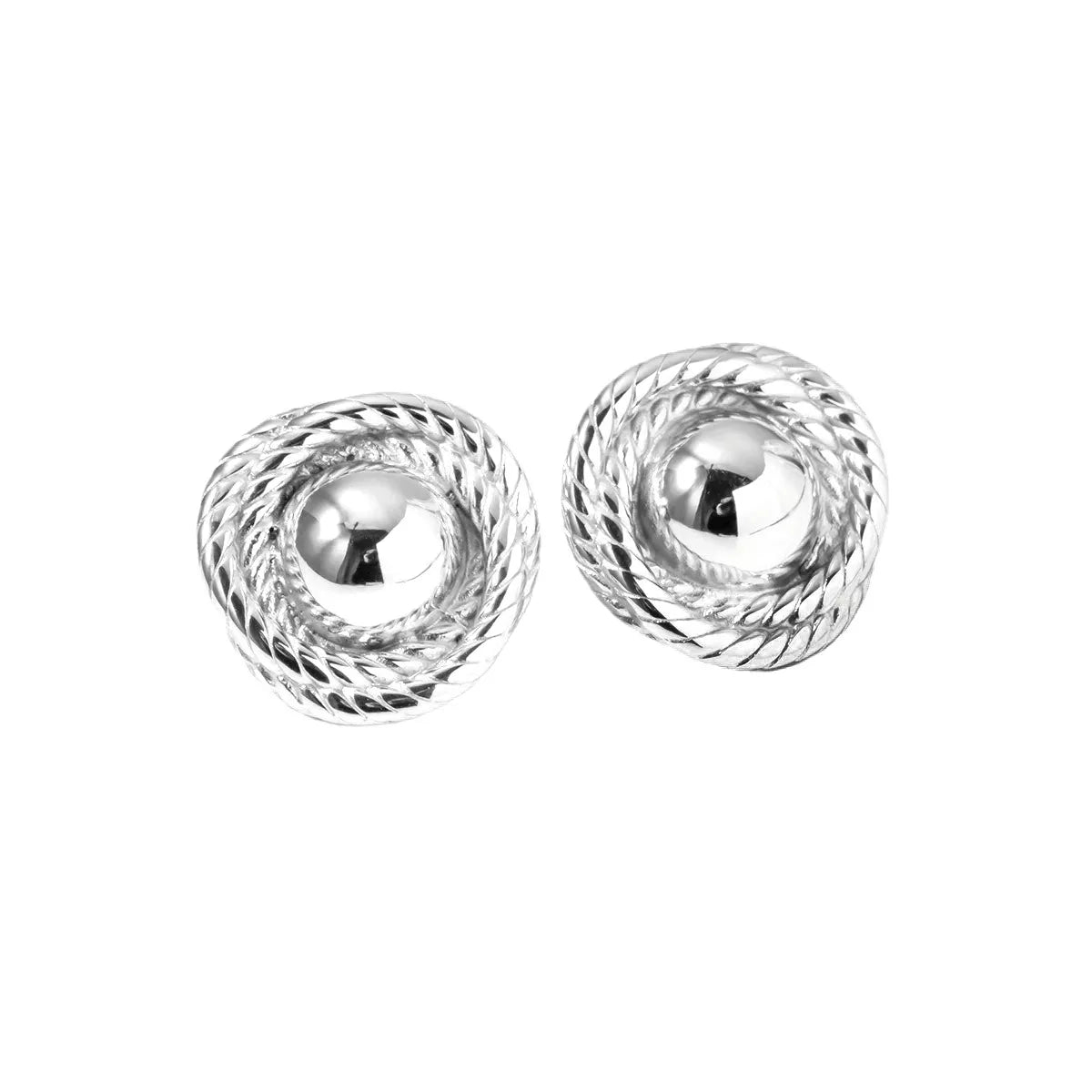 Twisted Rope Circle Stud Earrings - MAD RUFFI