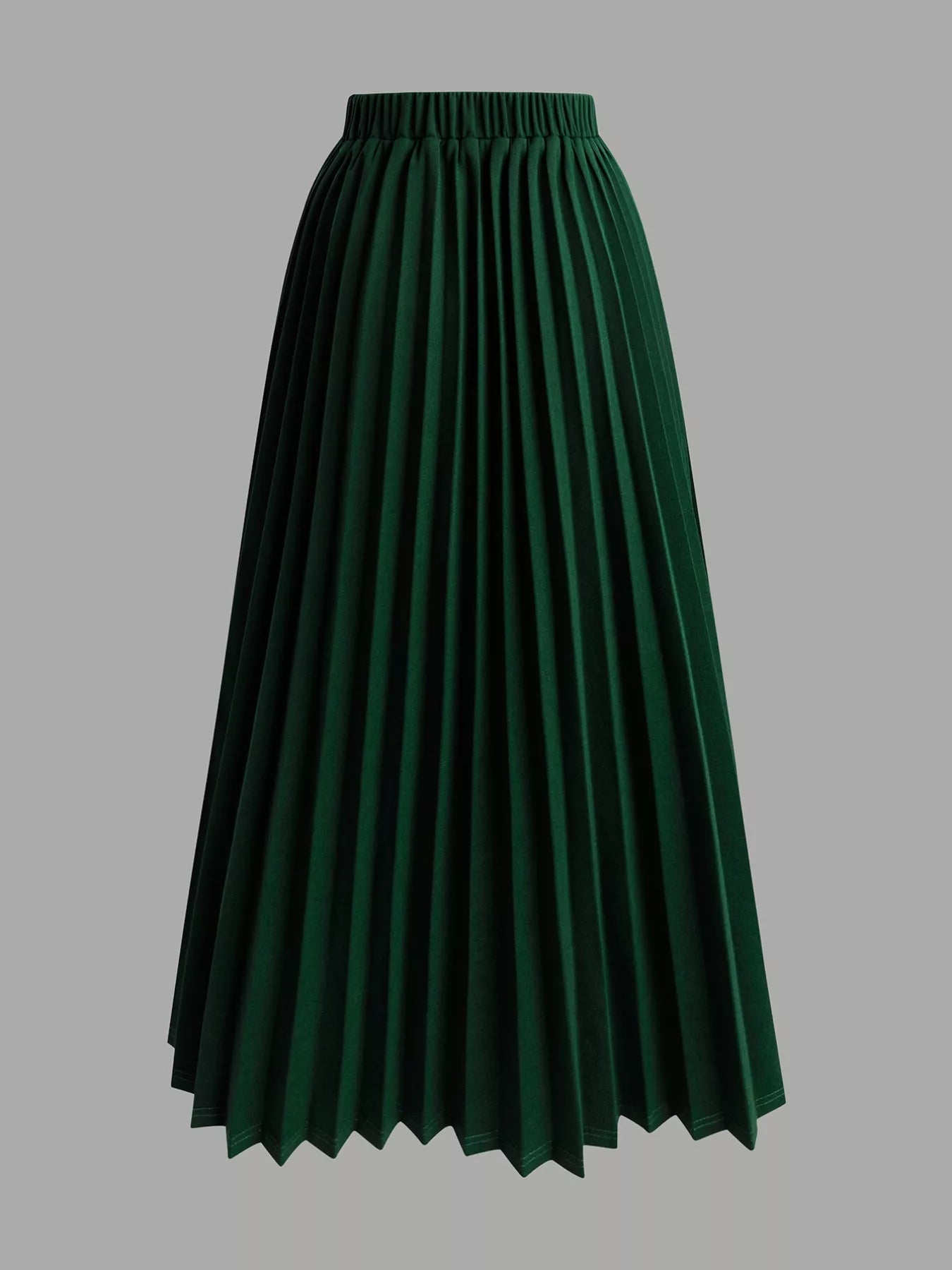 Two Tone Long Sleeve Top and Pleated Skirt Set - MAD RUFFI