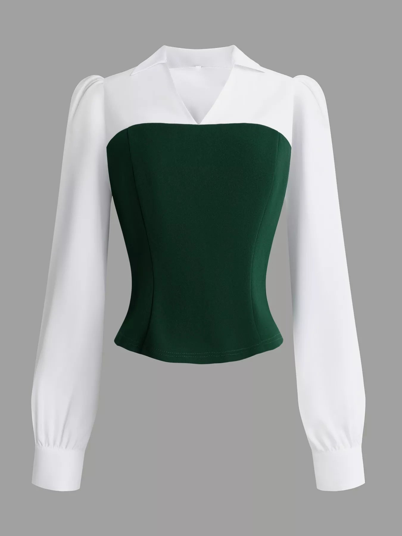 Two Tone Long Sleeve Top and Pleated Skirt Set - MAD RUFFI