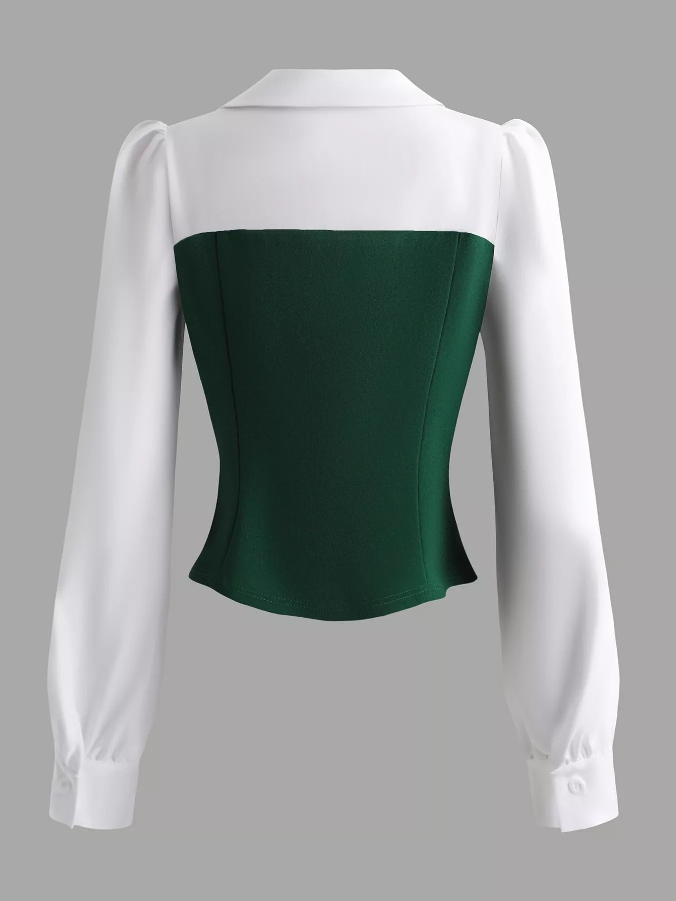 Two Tone Long Sleeve Top and Pleated Skirt Set - MAD RUFFI