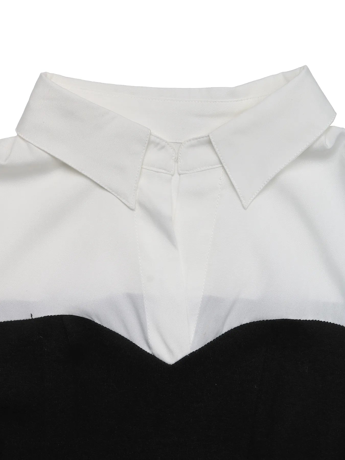 Two Tone Pleated Long Sleeve Shirt Dress - MAD RUFFI