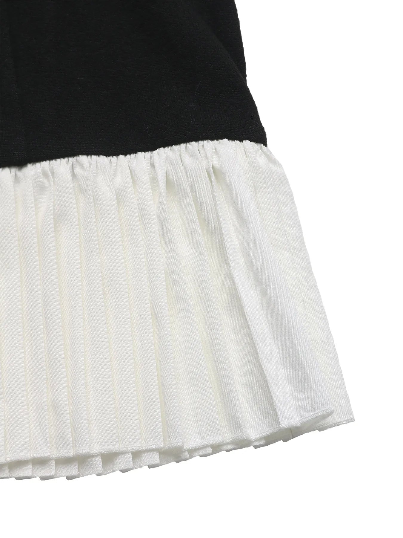 Two Tone Pleated Long Sleeve Shirt Dress - MAD RUFFI