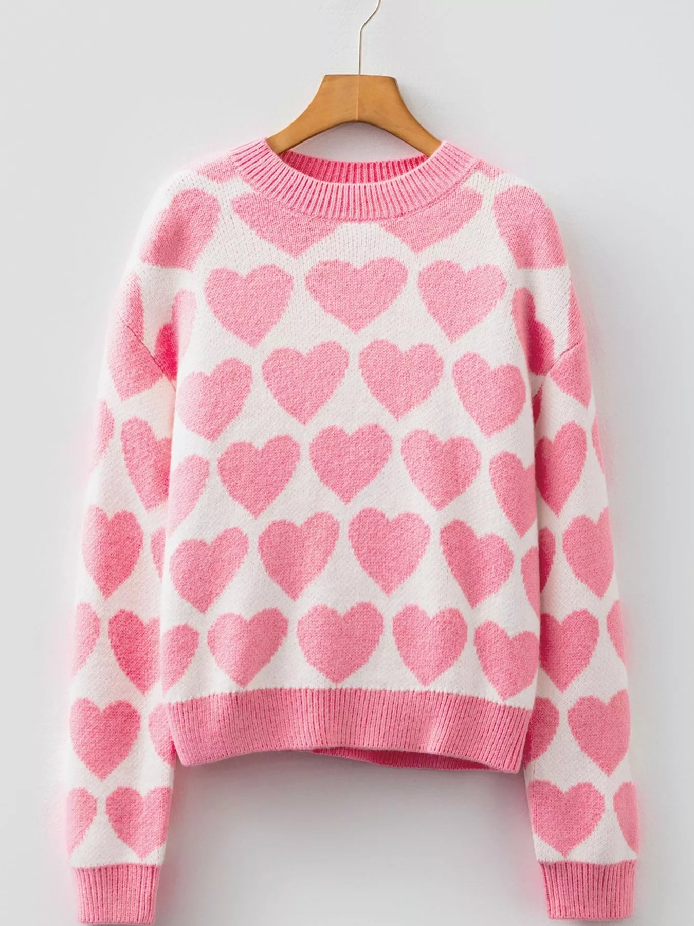 Valentine Heart Round Neck Sweater - MAD RUFFI