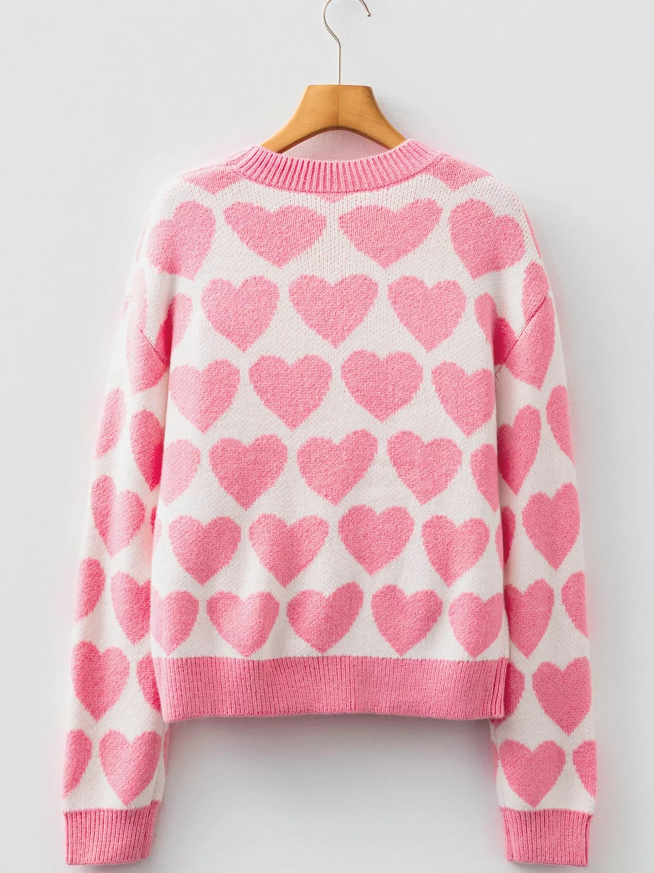 Valentine Heart Round Neck Sweater - MAD RUFFI