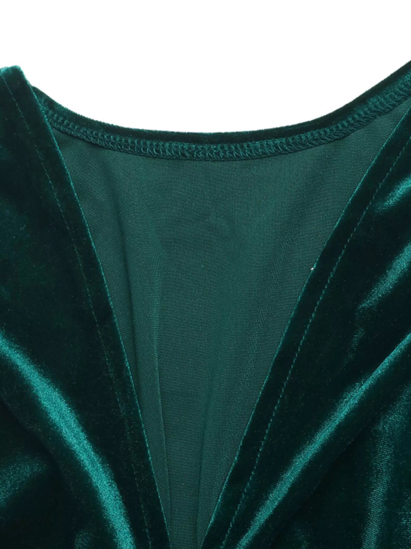 Velvet V - Neck Long Sleeve Maxi Dress - MAD RUFFI