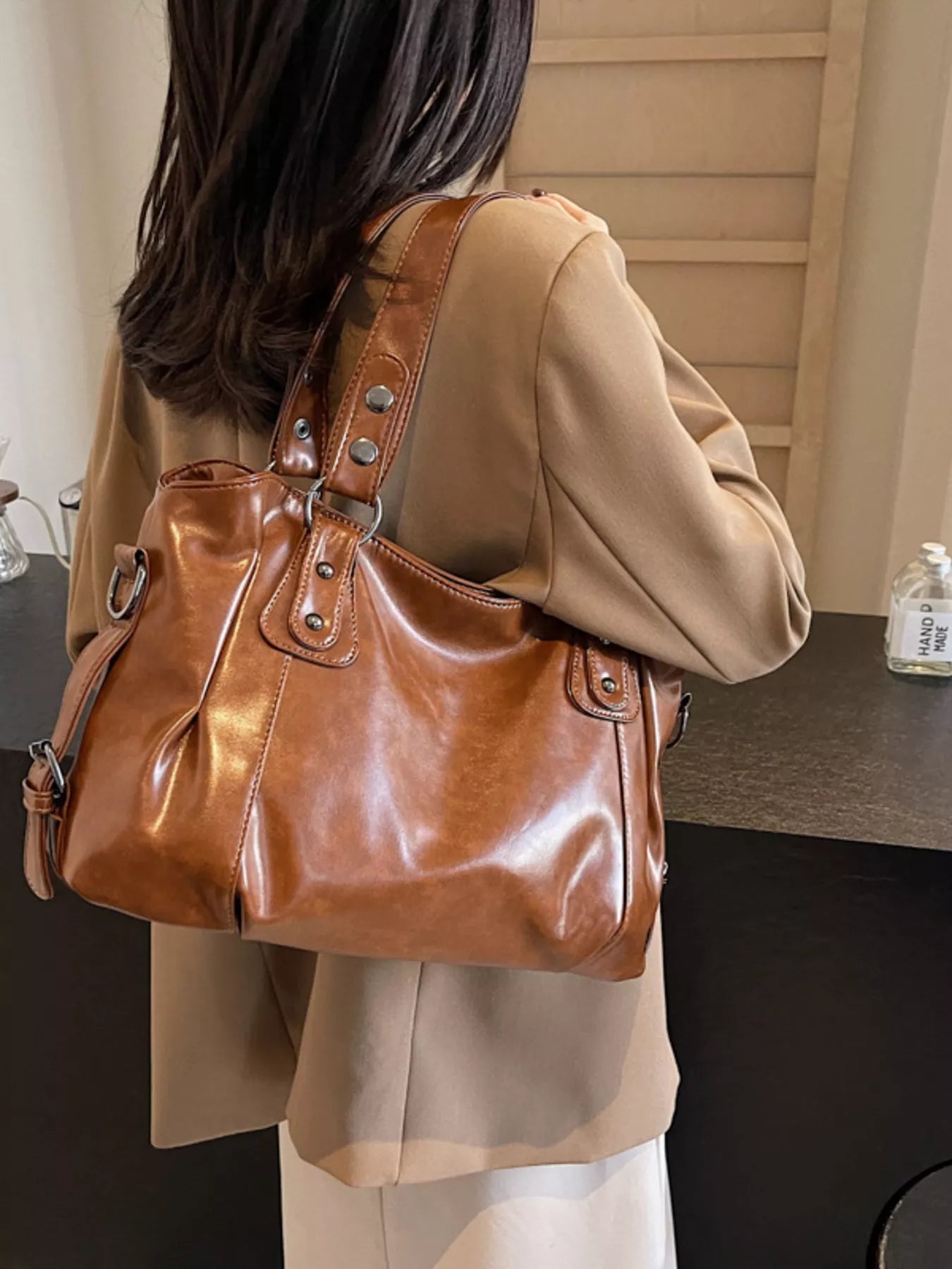 Vintage Style Leather Handbag - MAD RUFFI