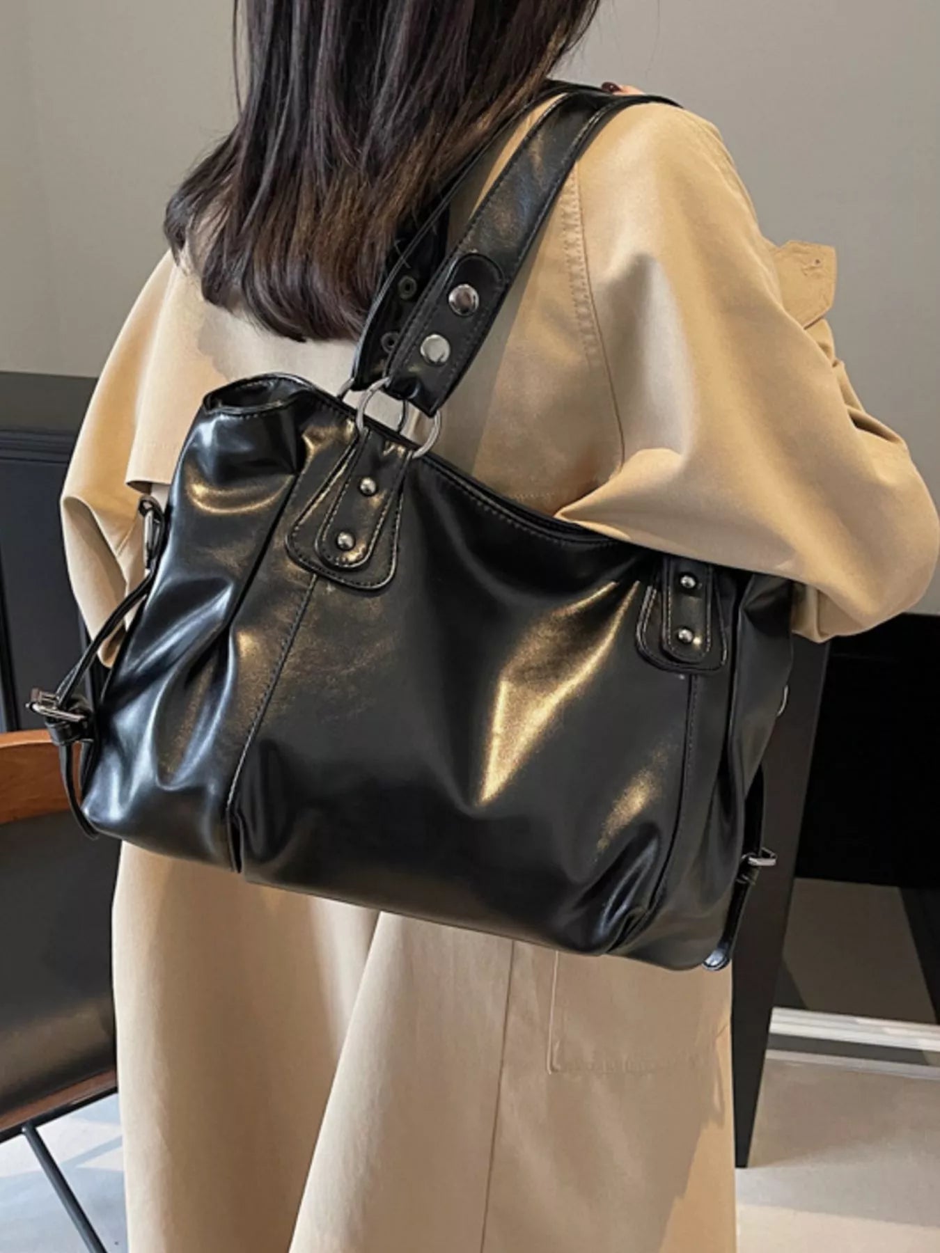 Vintage Style Leather Handbag - MAD RUFFI