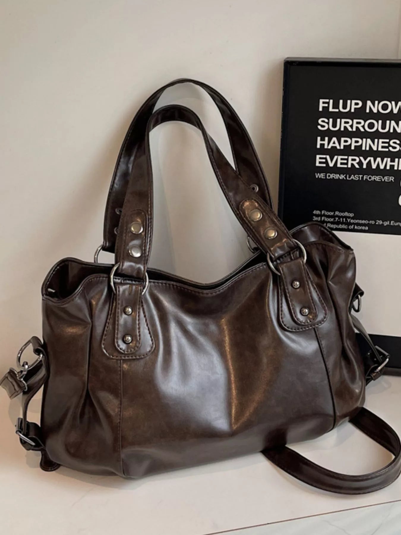 Vintage Style Leather Handbag - MAD RUFFI