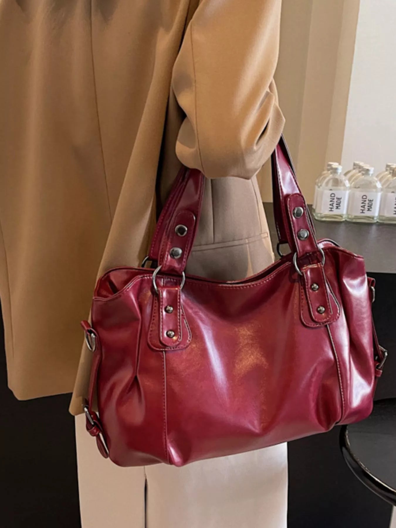 Vintage Style Leather Handbag - MAD RUFFI