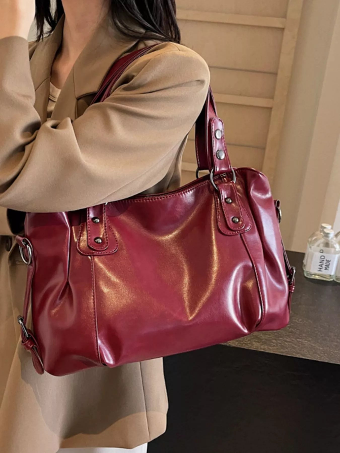 Vintage Style Leather Handbag - MAD RUFFI