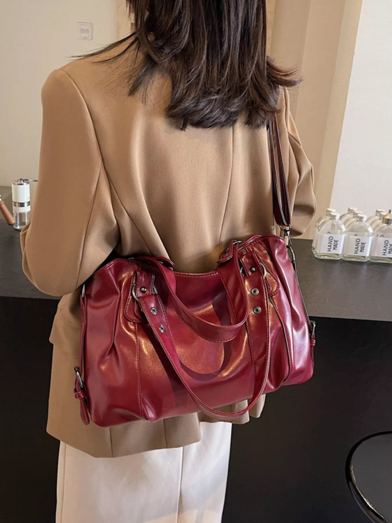 Vintage Style Leather Handbag - MAD RUFFI