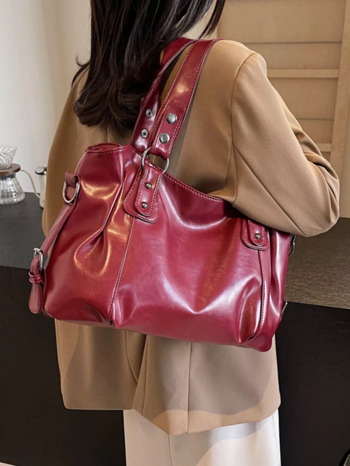 Vintage Style Leather Handbag - MAD RUFFI