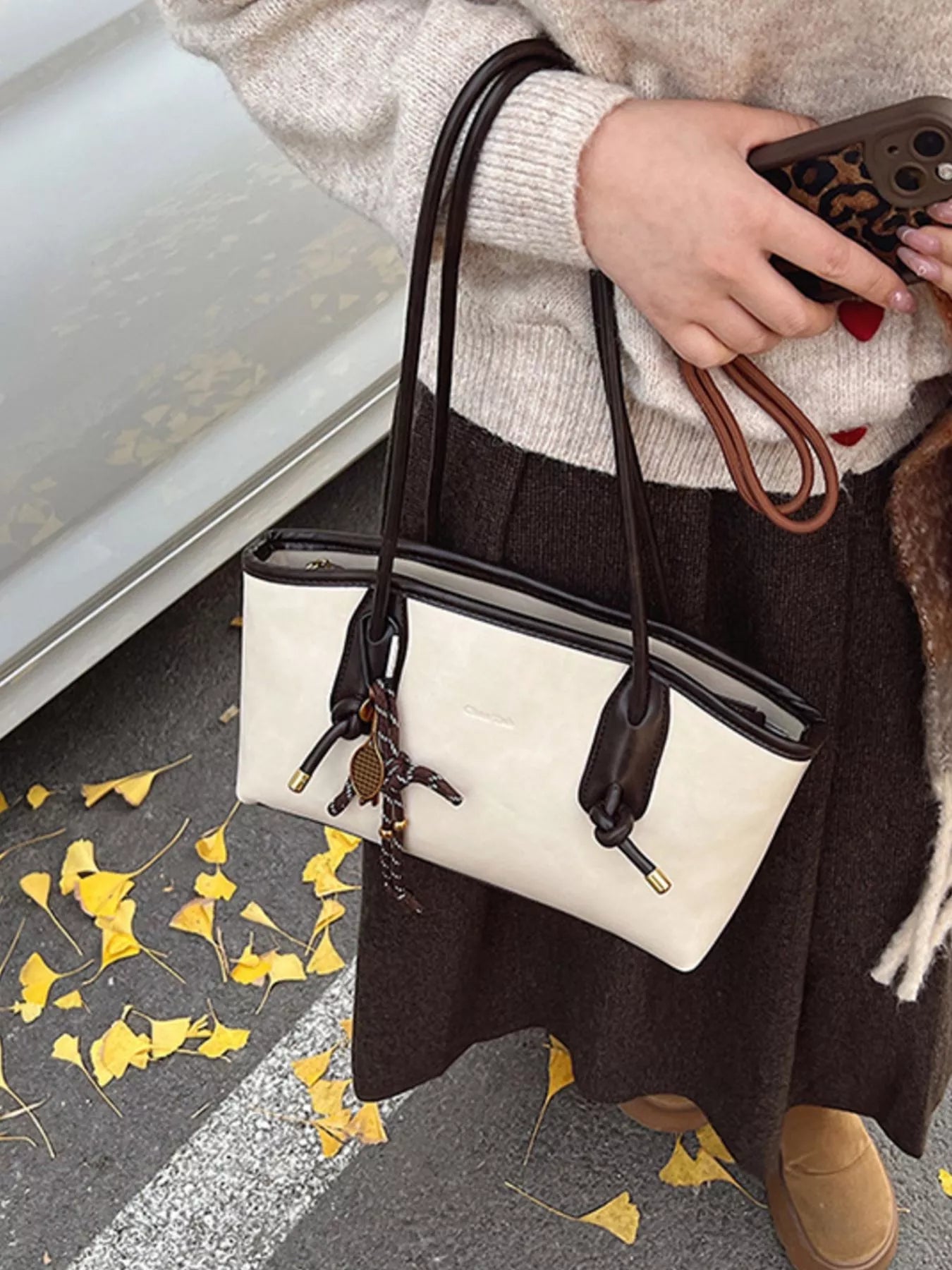 Vintage Style Leather Shoulder Bag - MAD RUFFI