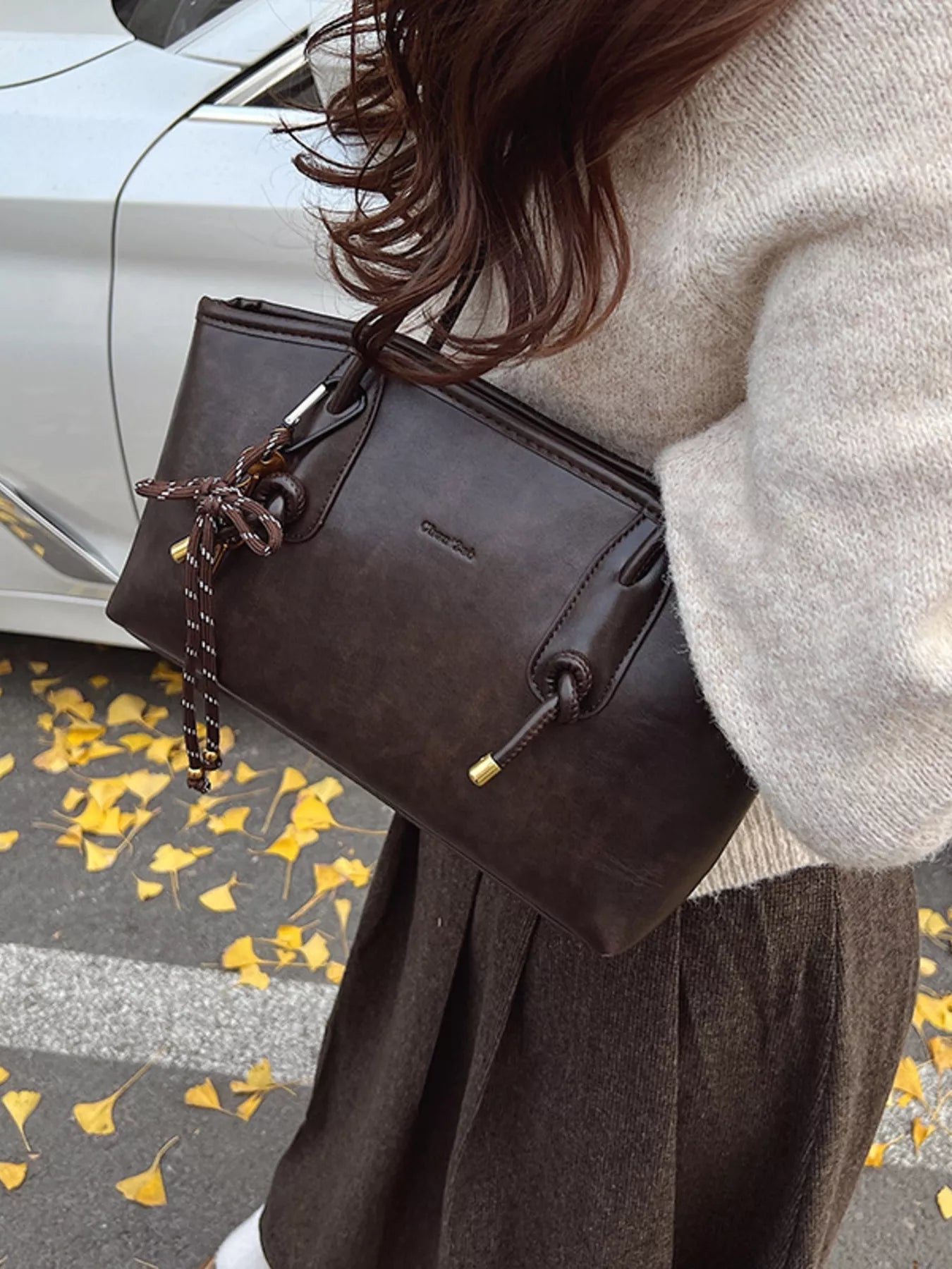 Vintage Style Leather Shoulder Bag - MAD RUFFI