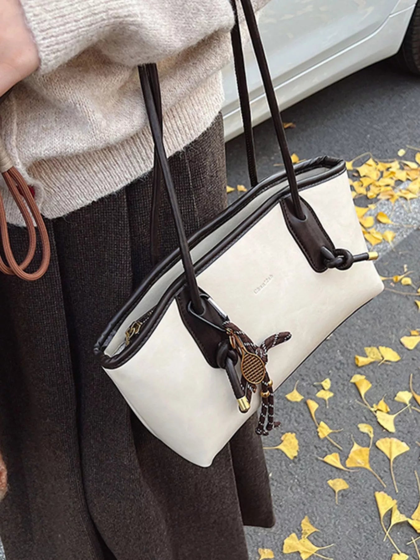 Vintage Style Leather Shoulder Bag - MAD RUFFI