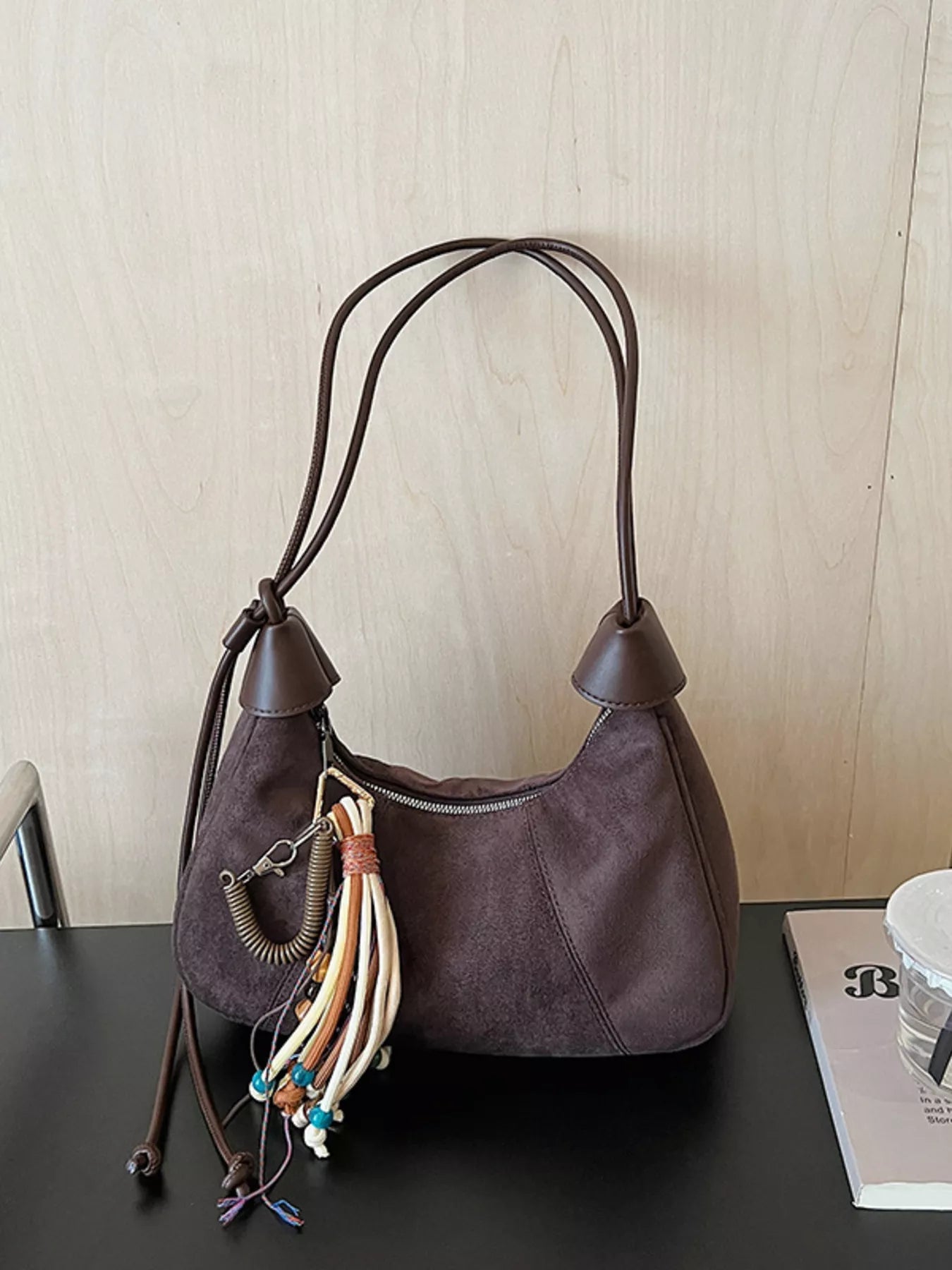 Vintage Suede Tassel Shoulder Bag - MAD RUFFI